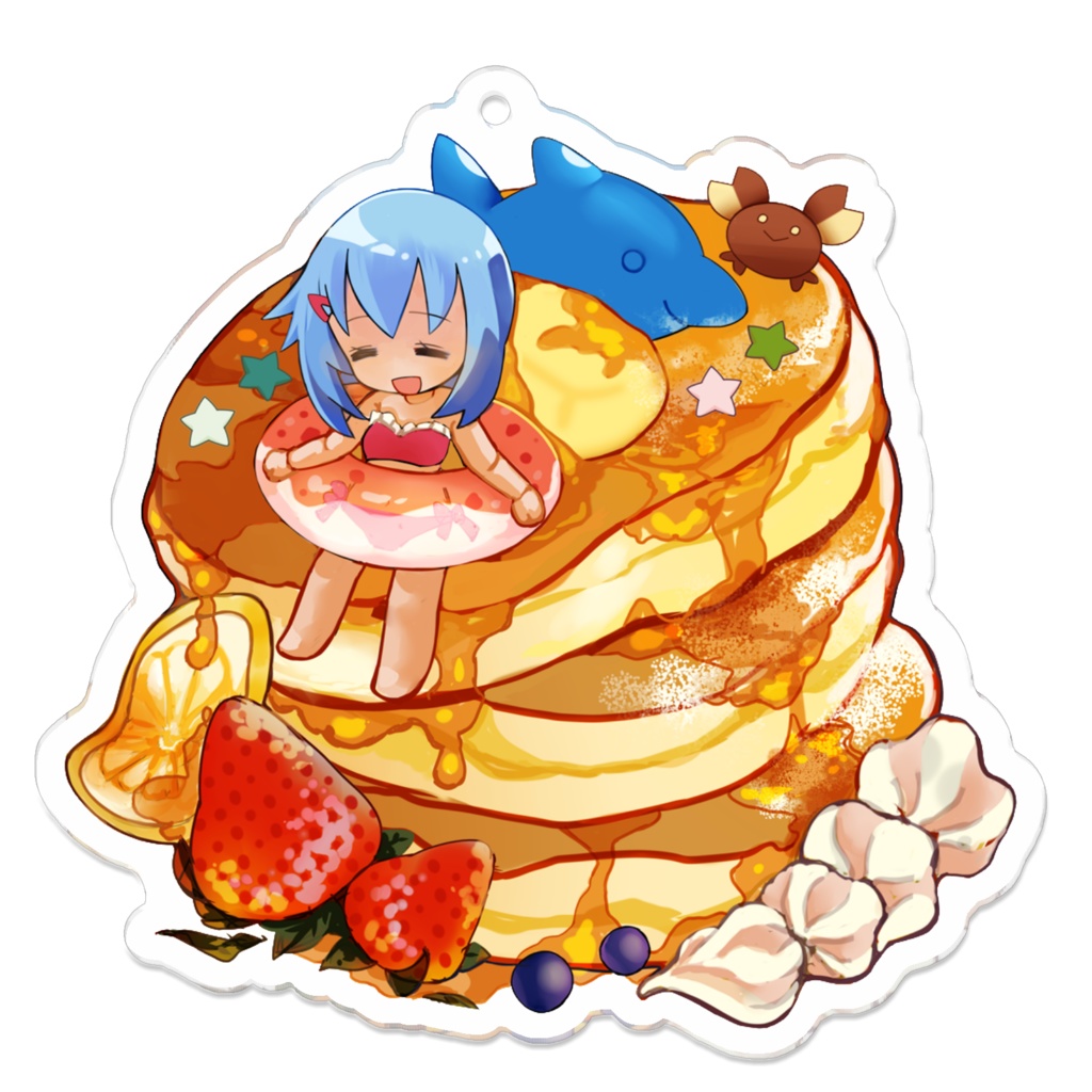 【アクリルキーホルダー】海水浴（サティスイラストコンテスト2021summer受賞作品）
