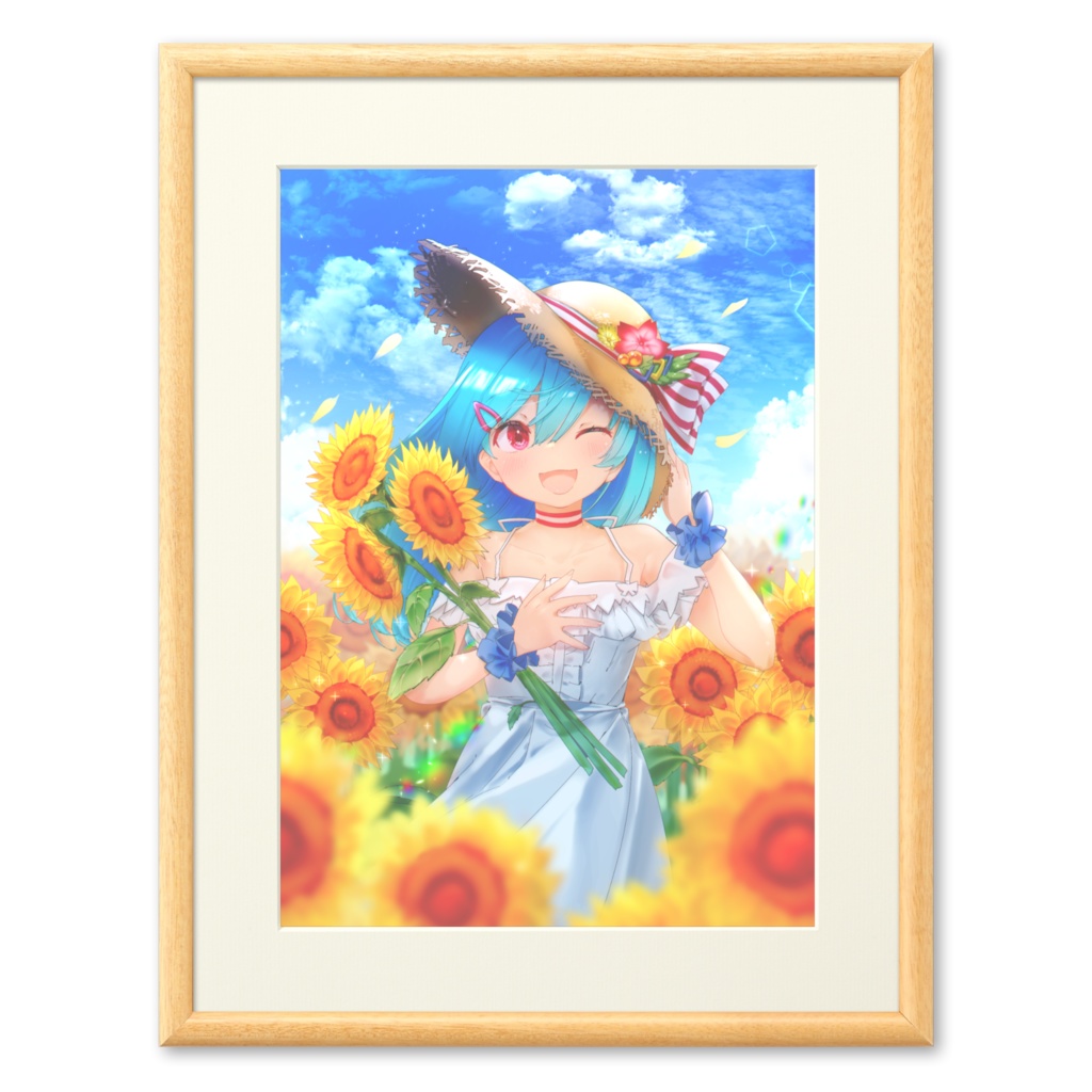 【複製画】向日葵のような笑顔(サティスイラストコンテスト2021summer受賞作品)
