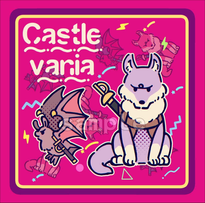 悪魔城クロスクリーナー&ハンカチタオル&クリアシール