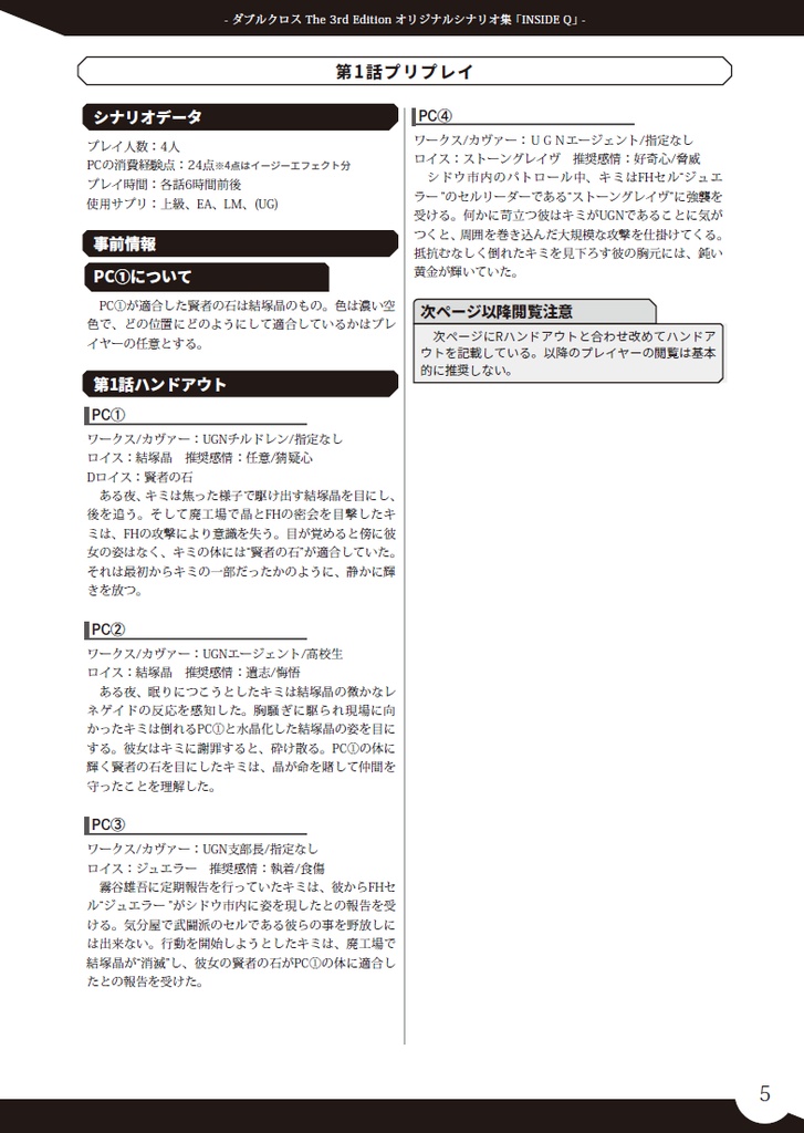 【DX3rd】INSIDE Q:電子版【3話CP】