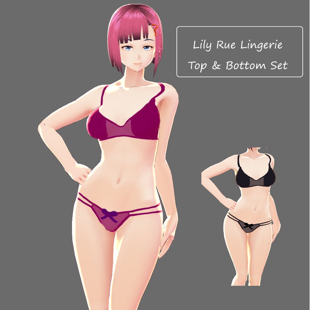 【値下げ】VRoid セクシーランジェリー・ブラジャー＆ショーツセット / [Price down] Sexy lingerie top and bottom set