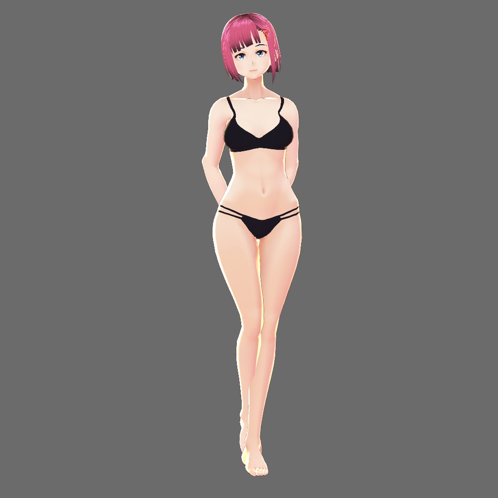 【無料版あり】VRoid セクシーランジェリー上下セット・シンプル&ブラック