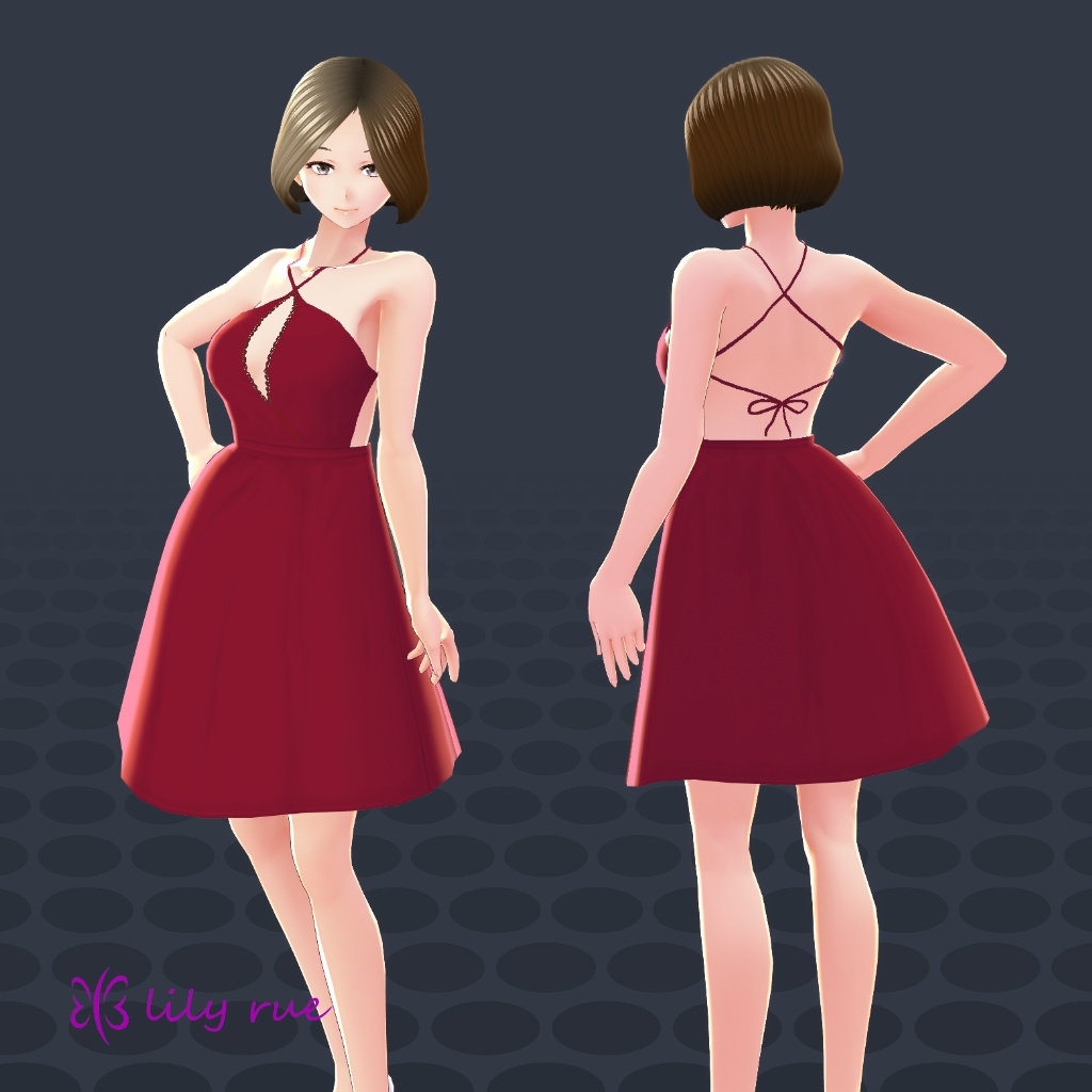 【無料版あり】VRoid スケータードレス 7種セット / Skater Dress in 7 patterns