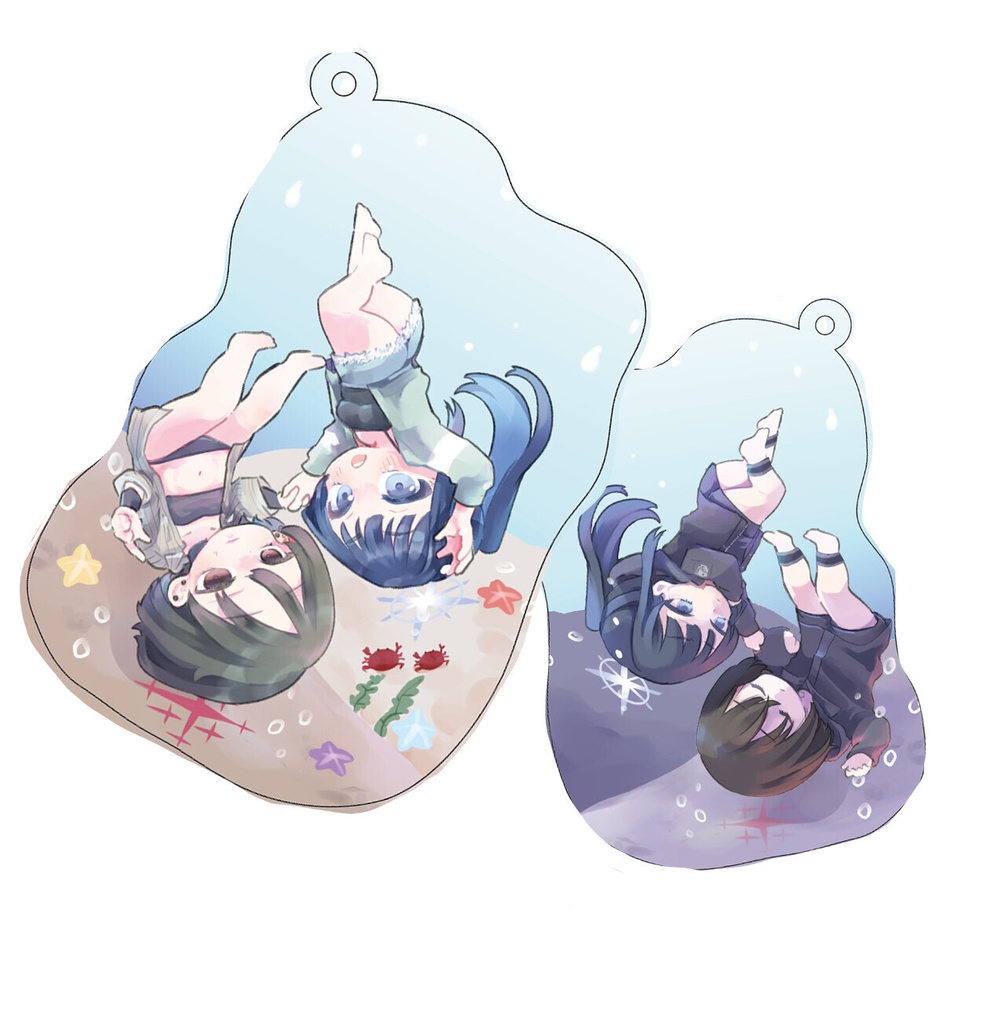 水面アクリルキーホルダー（サオリとミサキ）