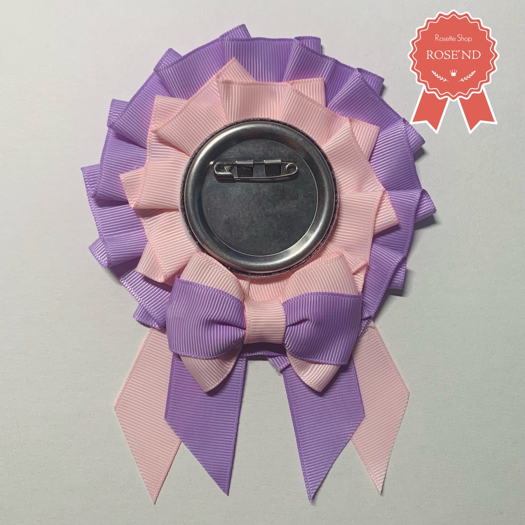【量産品】57mm缶バッジ用✦痛ロゼット『ラベンダー×ローズ』