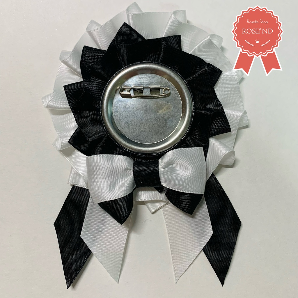 【量産品】57mm缶バッジ用✦痛ロゼット『ブラン×ノワール』