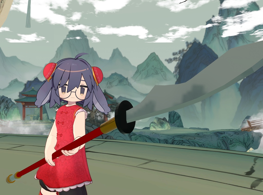 【無料】VRChatアバター向け! なんかそれっぽい槍みたいなやつ! (模様入り作りました)