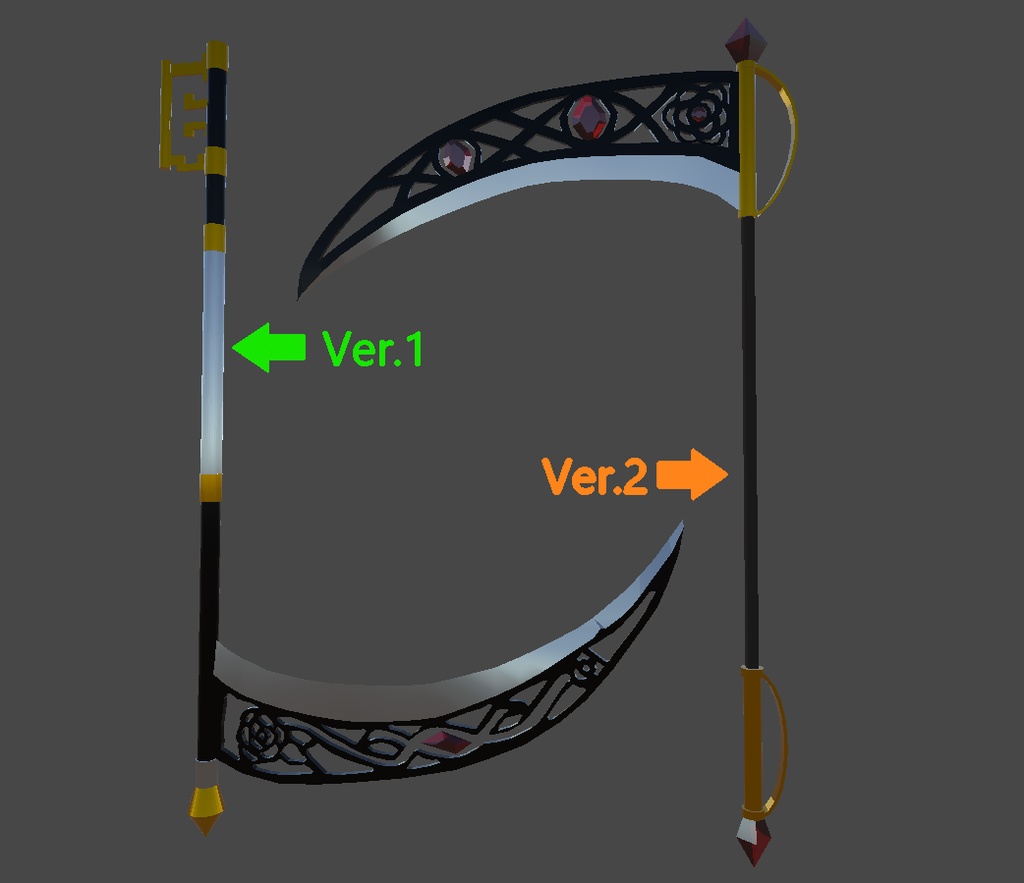 【VRChat向け】薔薇鎌「スカーレットカース」