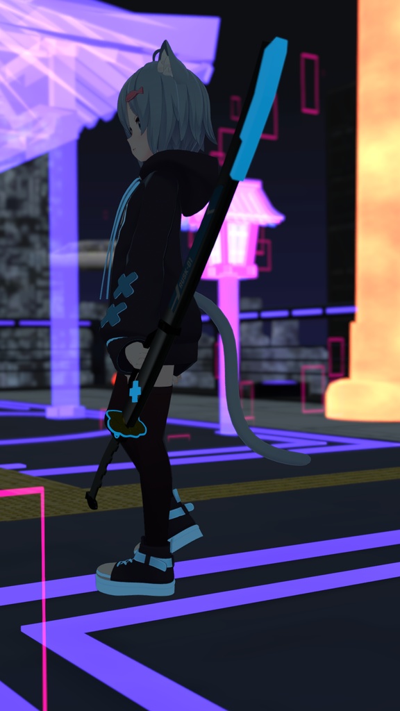 【VRChat想定】ラスクサイバーモチーフ刀 Ver1.0