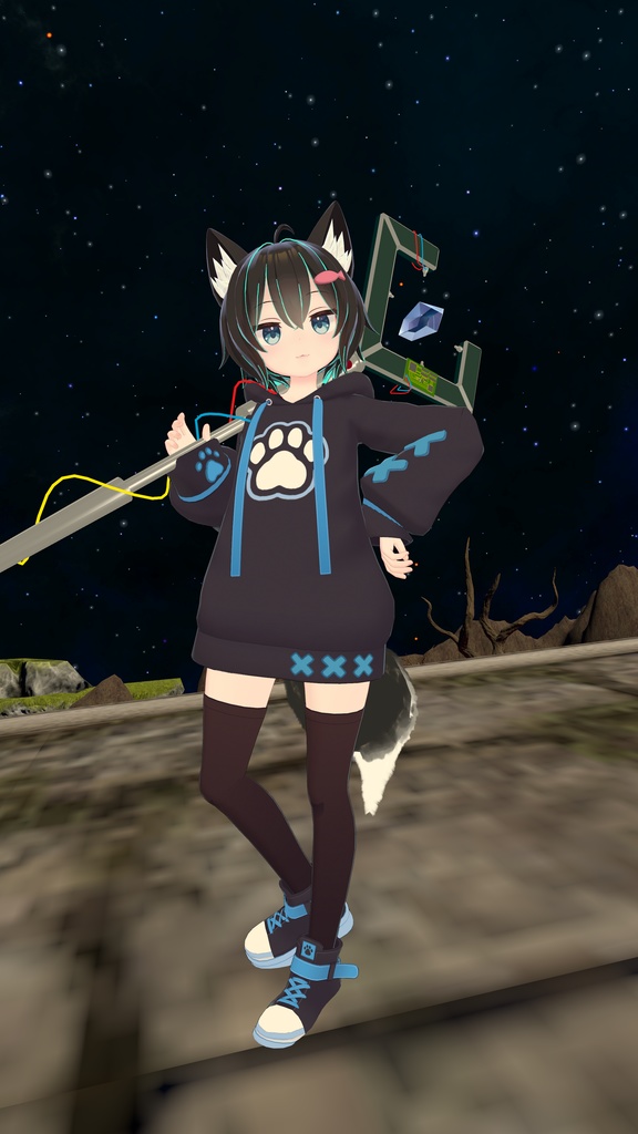 【VRChat想定】機械式魔法の杖 -Automage staff-