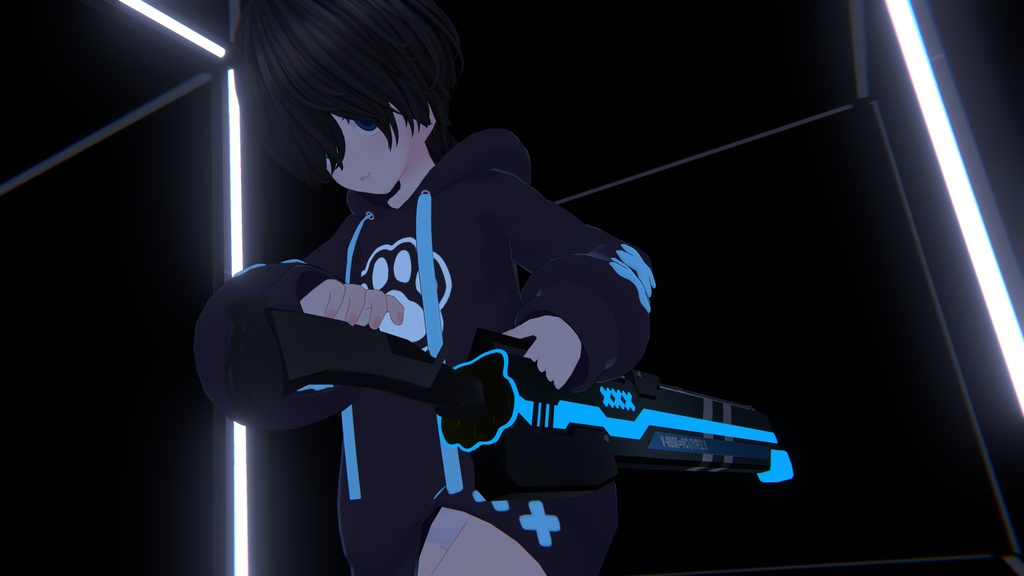 【VRChat想定】ラスクサイバーモチーフ刀 Ver2.0