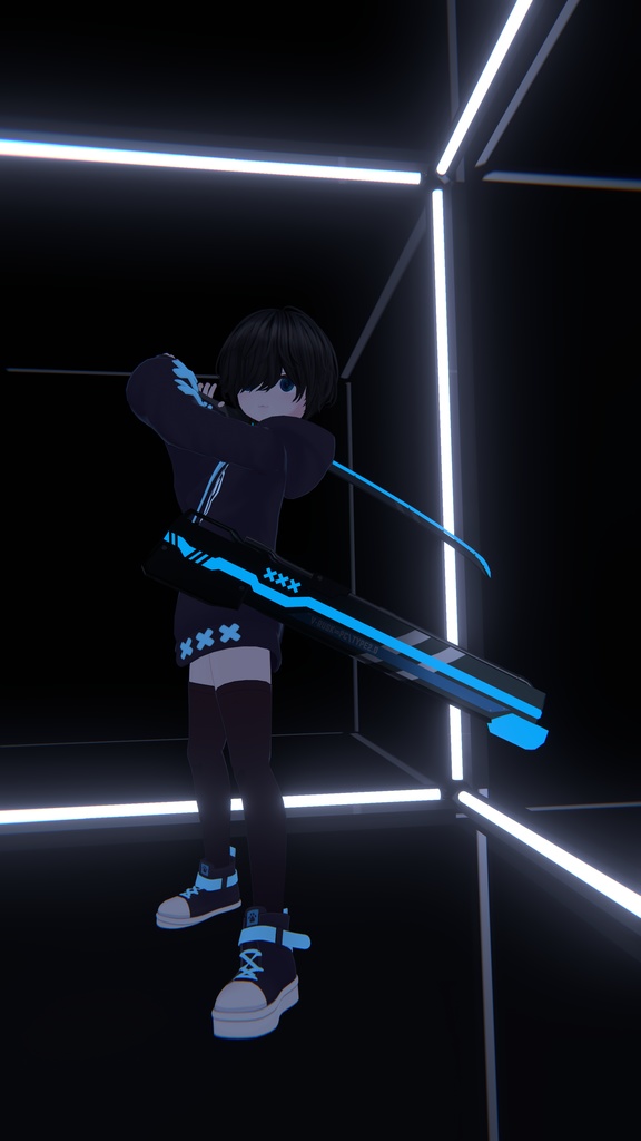 【VRChat想定】ラスクサイバーモチーフ刀 Ver2.0