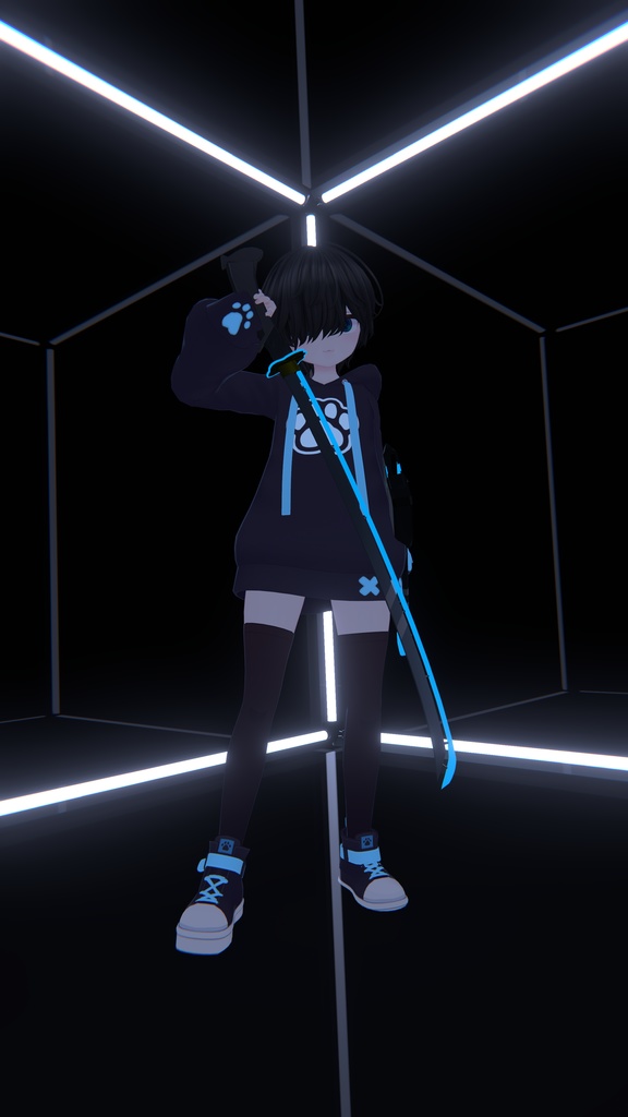 【VRChat想定】ラスクサイバーモチーフ刀 Ver2.0