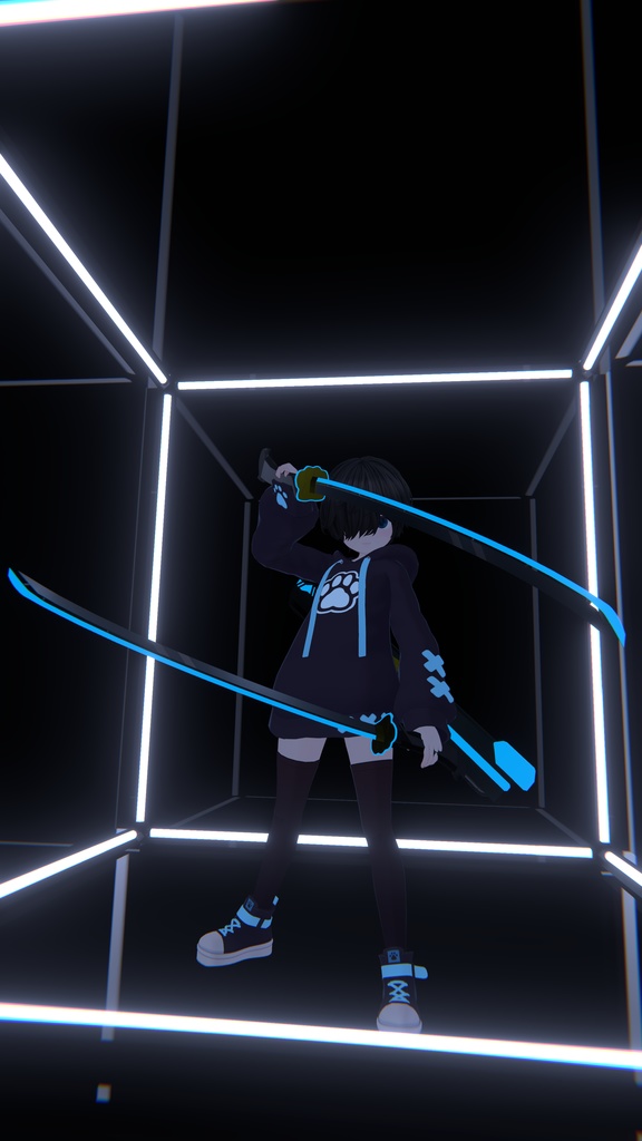 【VRChat想定】ラスクサイバーモチーフ刀 Ver2.0