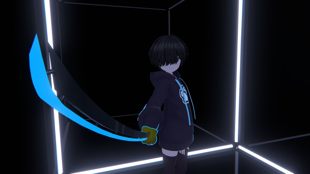 【VRChat想定】ラスクサイバーモチーフ刀 Ver2.0
