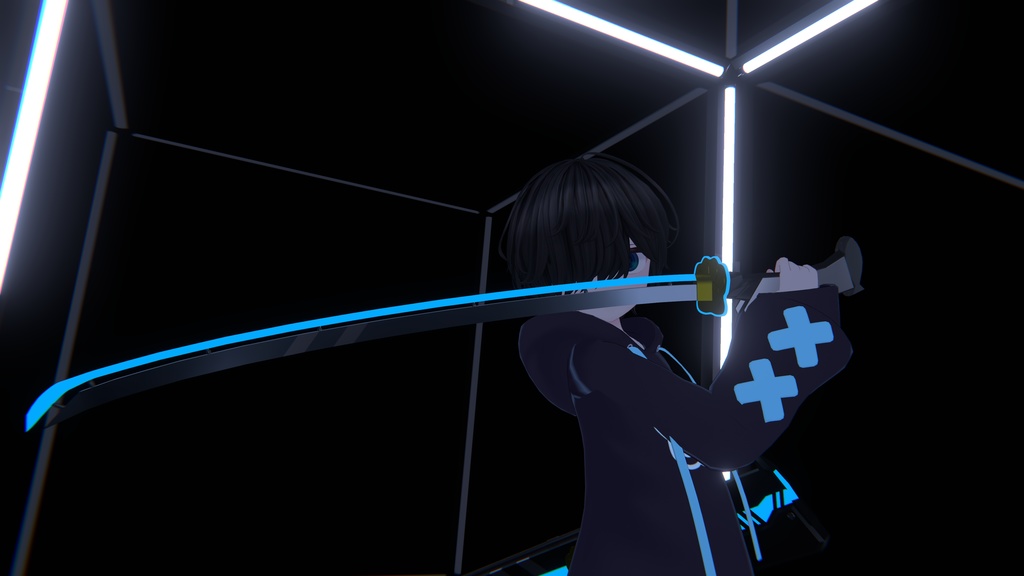 【VRChat想定】ラスクサイバーモチーフ刀 Ver2.0