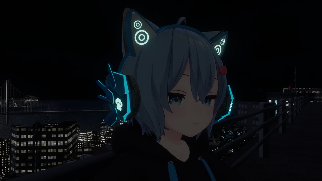 【VRChat想定】ラスクモチーフヒトケモ兼用ヘッドフォン