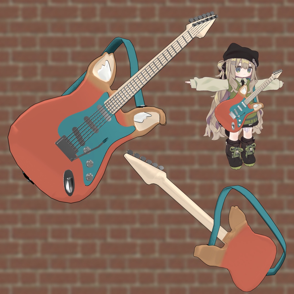 【VRChat想定】MA対応 まめひギター!!🎸