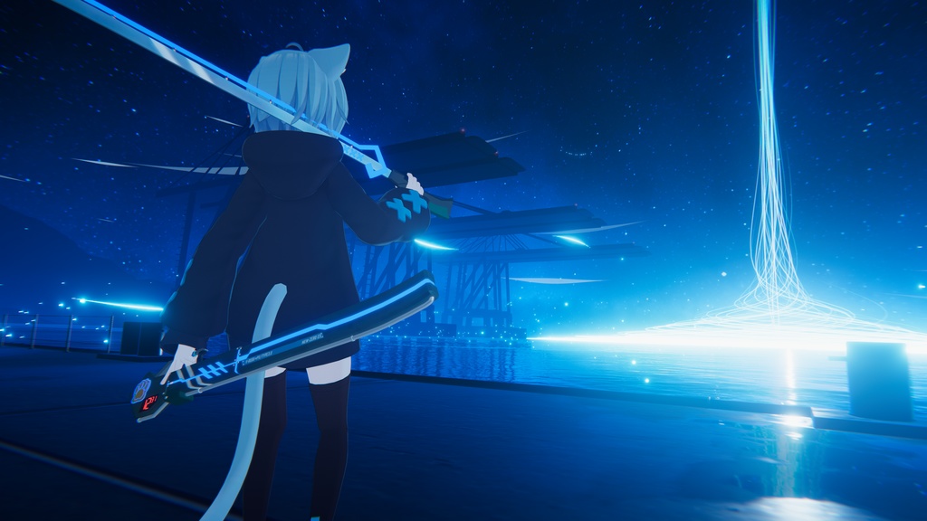 【VRChat想定】ラスクサイバーモチーフ刀 Ver3.0