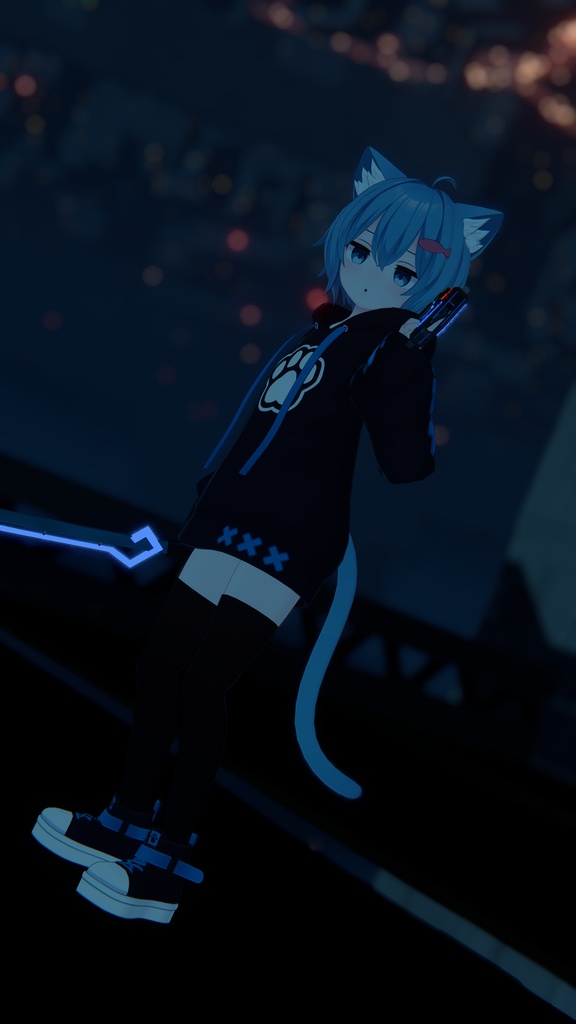【VRChat想定】ラスクサイバーモチーフ刀 Ver3.0