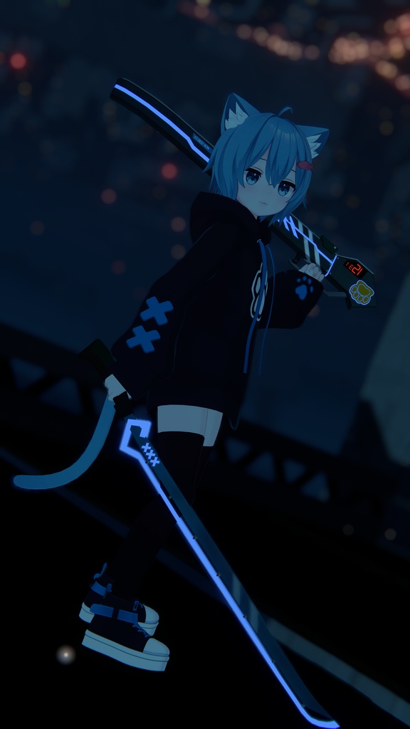【VRChat想定】ラスクサイバーモチーフ刀 Ver3.0
