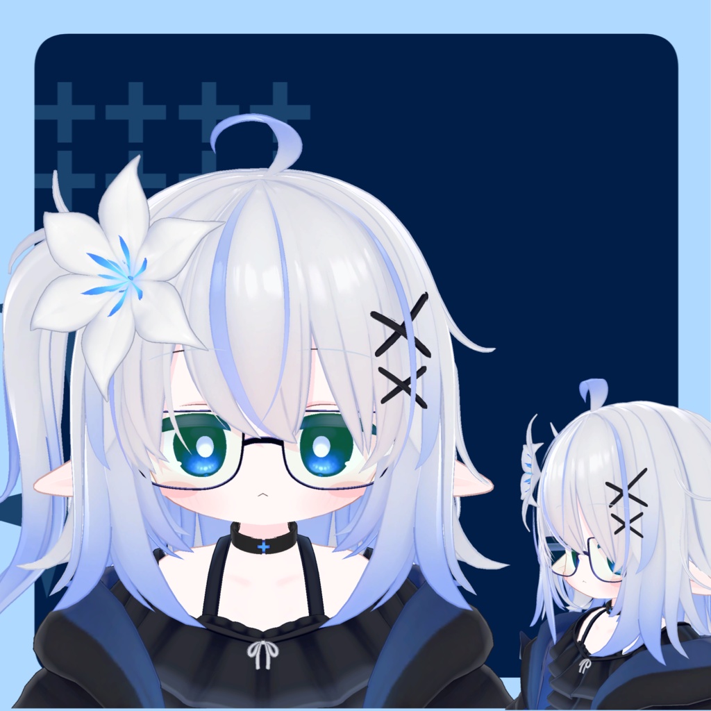 【VRChat想定】MA対応エルシオン眼鏡セット!