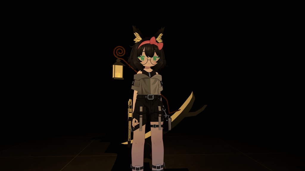 【VRChat想定】MA対応 黒猫鎌