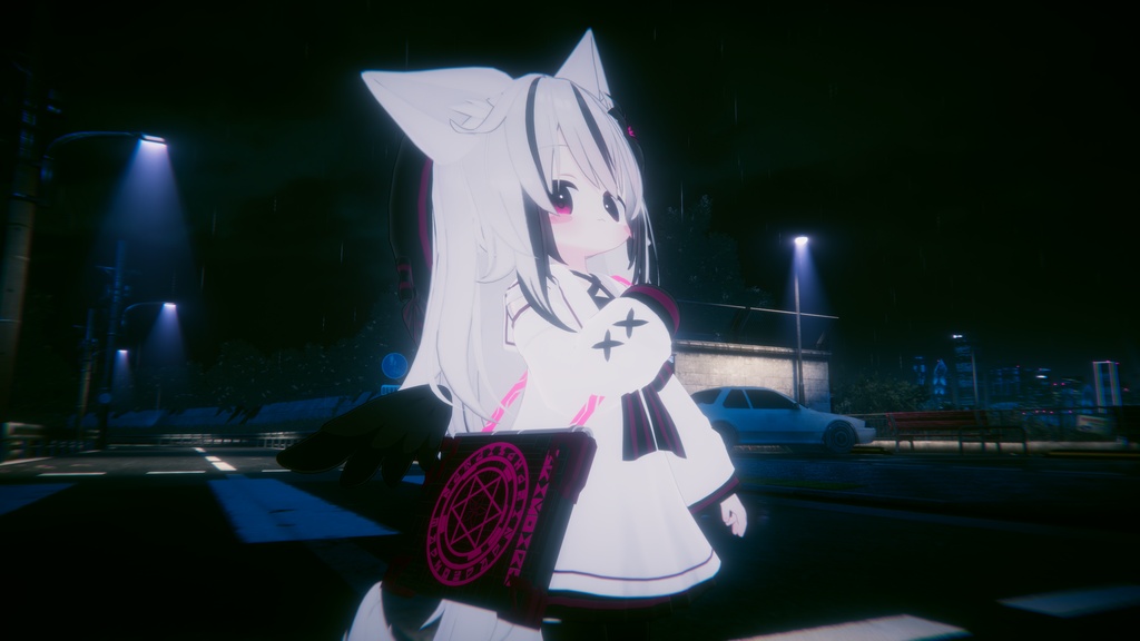 【VRChat想定】ネメエルサイバー肩掛け魔導書