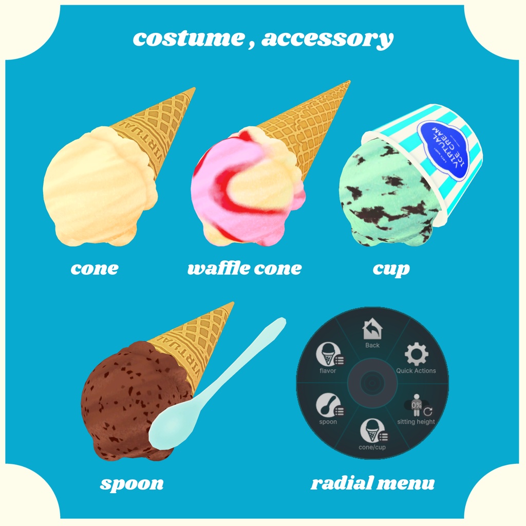 【オリジナル3Dモデル】バーチャルアイスクリーム