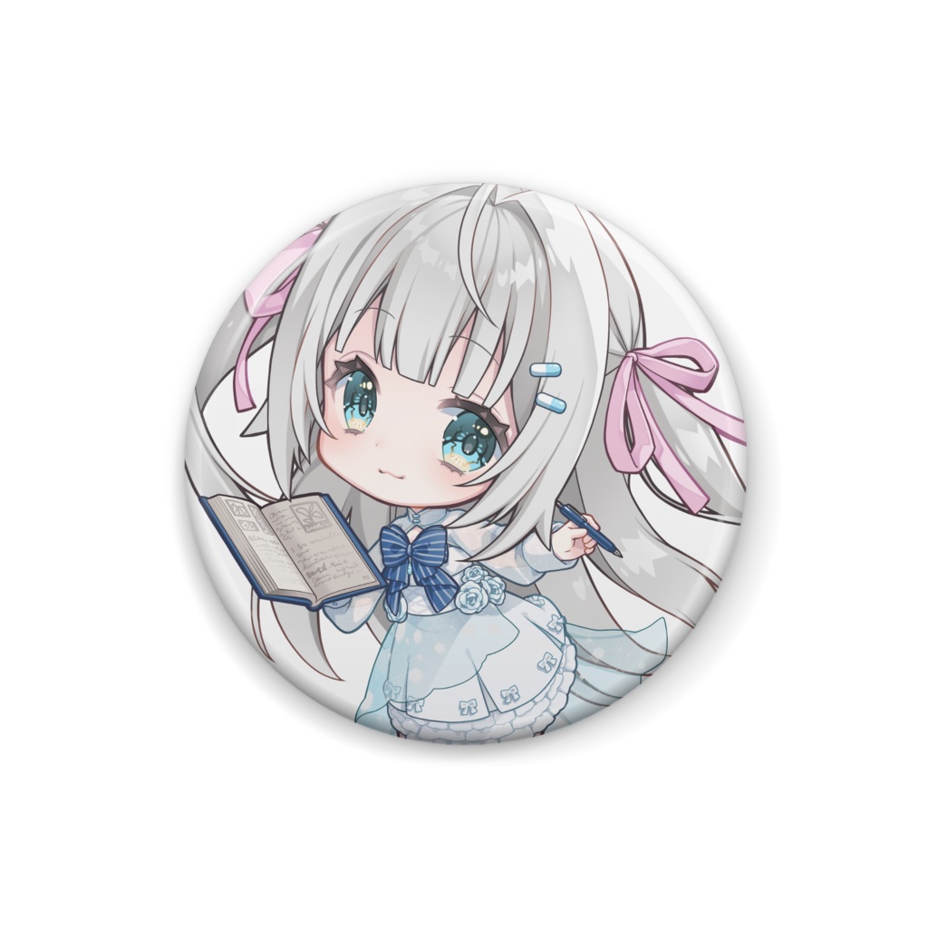 初配信記念!風音てとらミニキャラ缶バッジ(本とペン)