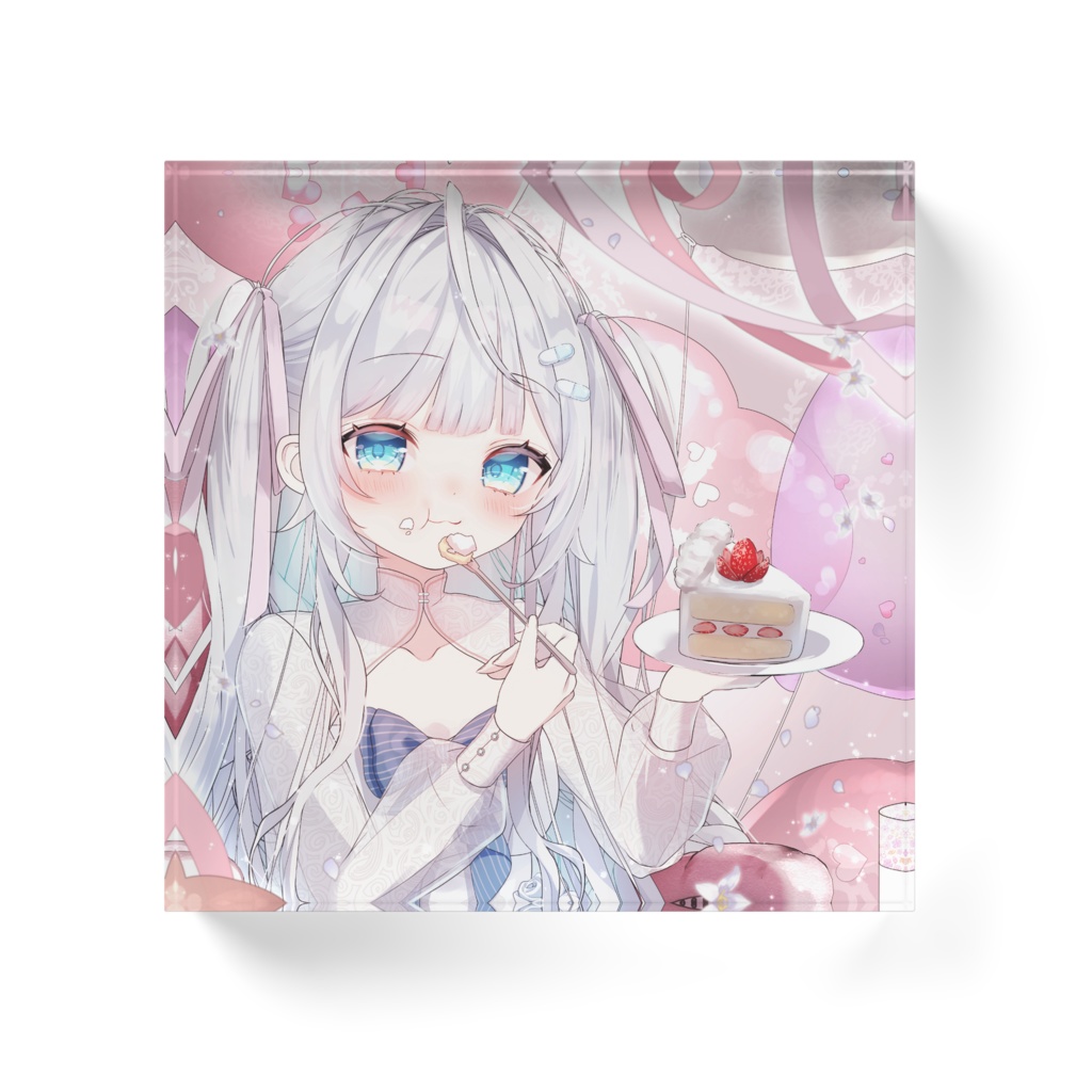 風音てとら ショートケーキと一緒!アクリルブロック