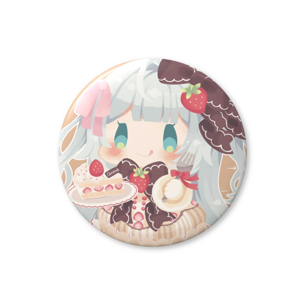 2024年クリスマス缶バッジ ケーキ