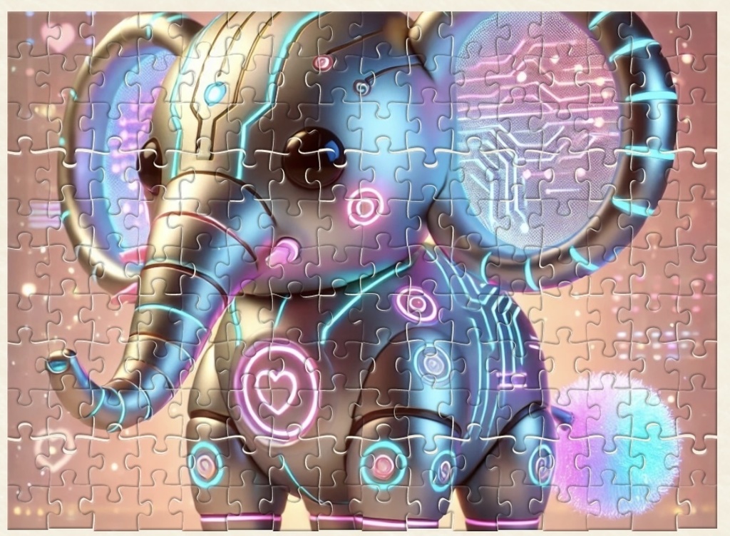 Cyber Elephant Puzzle 8×8 デジタルジグソーパズル素材