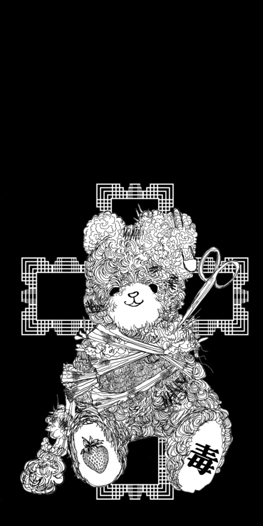 毒クマ✧チェック十字架✧