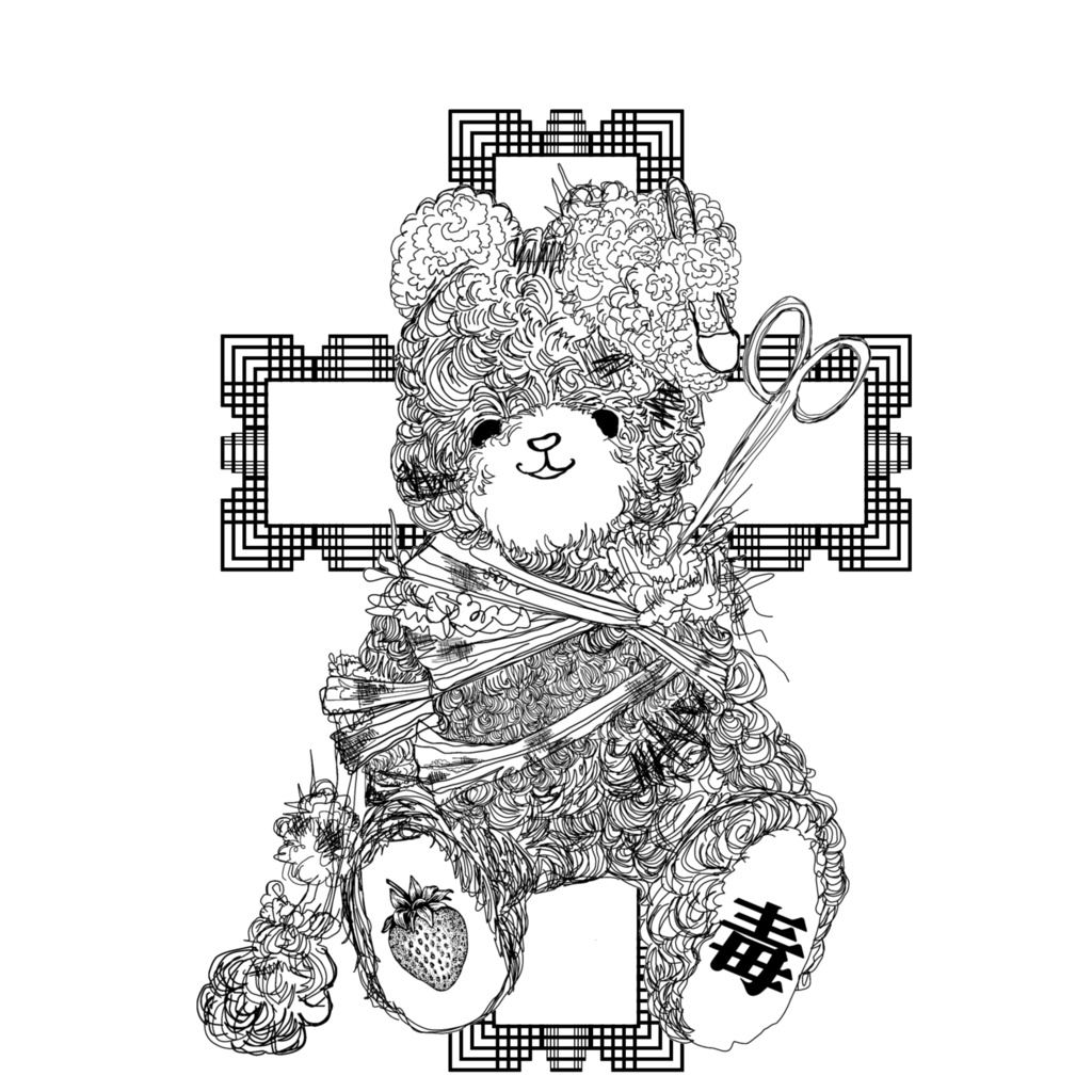 毒クマ✧十字架ステッカー