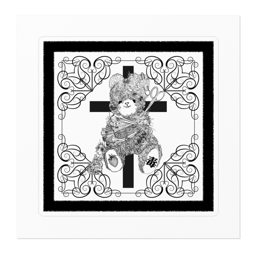 毒クマ✧◻️ステッカー