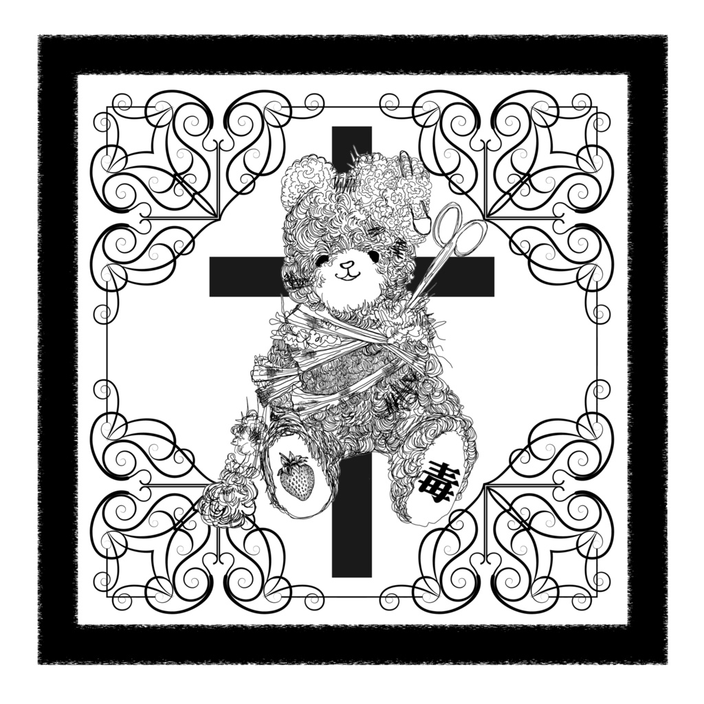 毒クマ✧◻️ステッカー