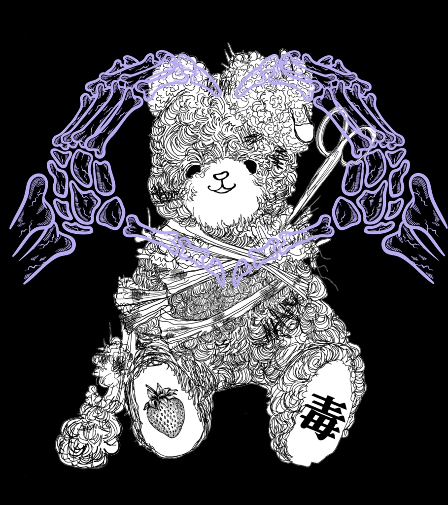 毒クマ✧背面スカルハート