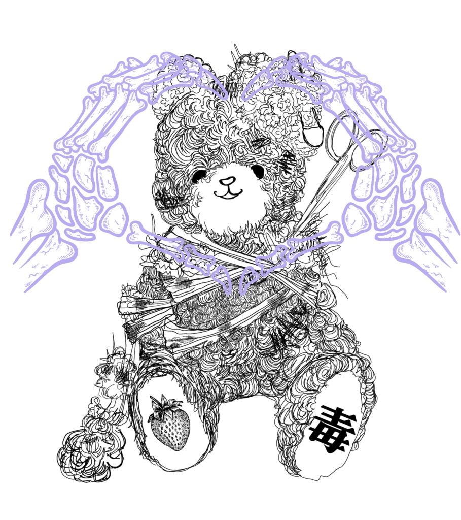 毒クマ✧背面スカルハート