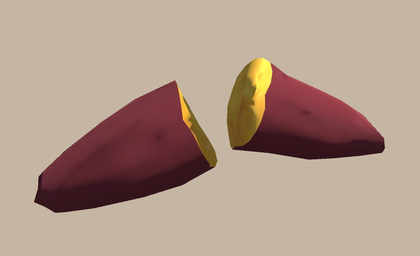 3Dモデル 焚き火で焼き芋セット