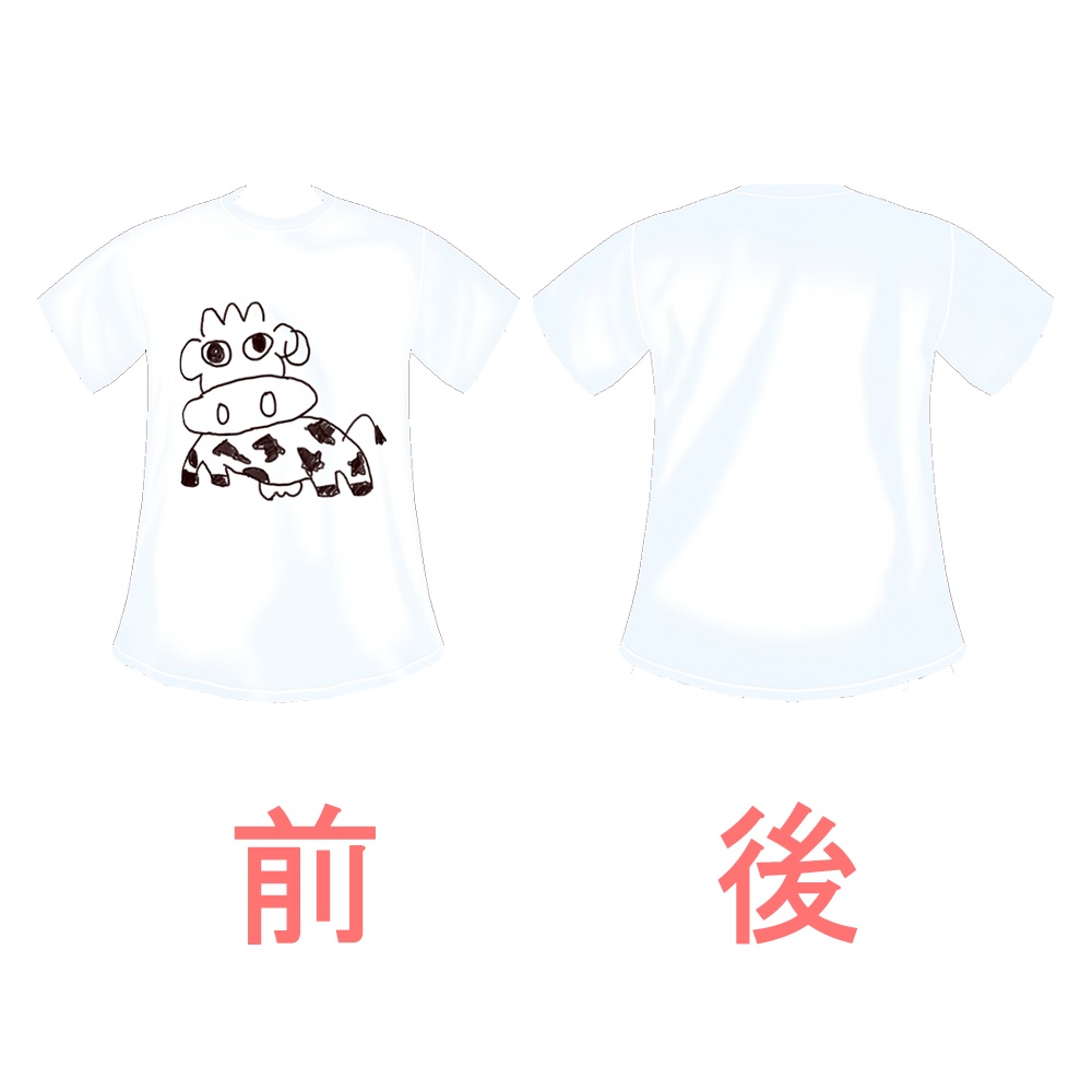 【VRoid】クセが強い牛のTシャツ - CowT-shirt 【白黒】