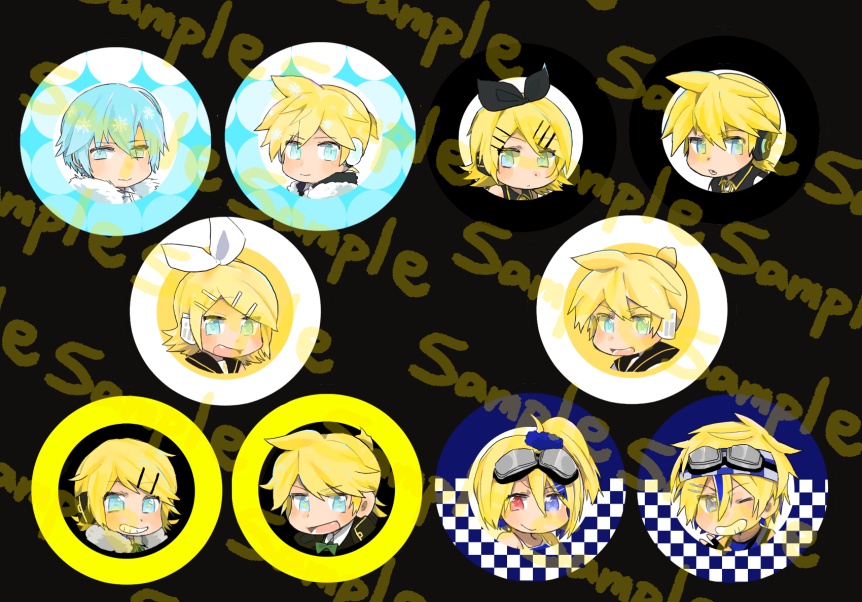 鏡音とモジュール缶バッチ