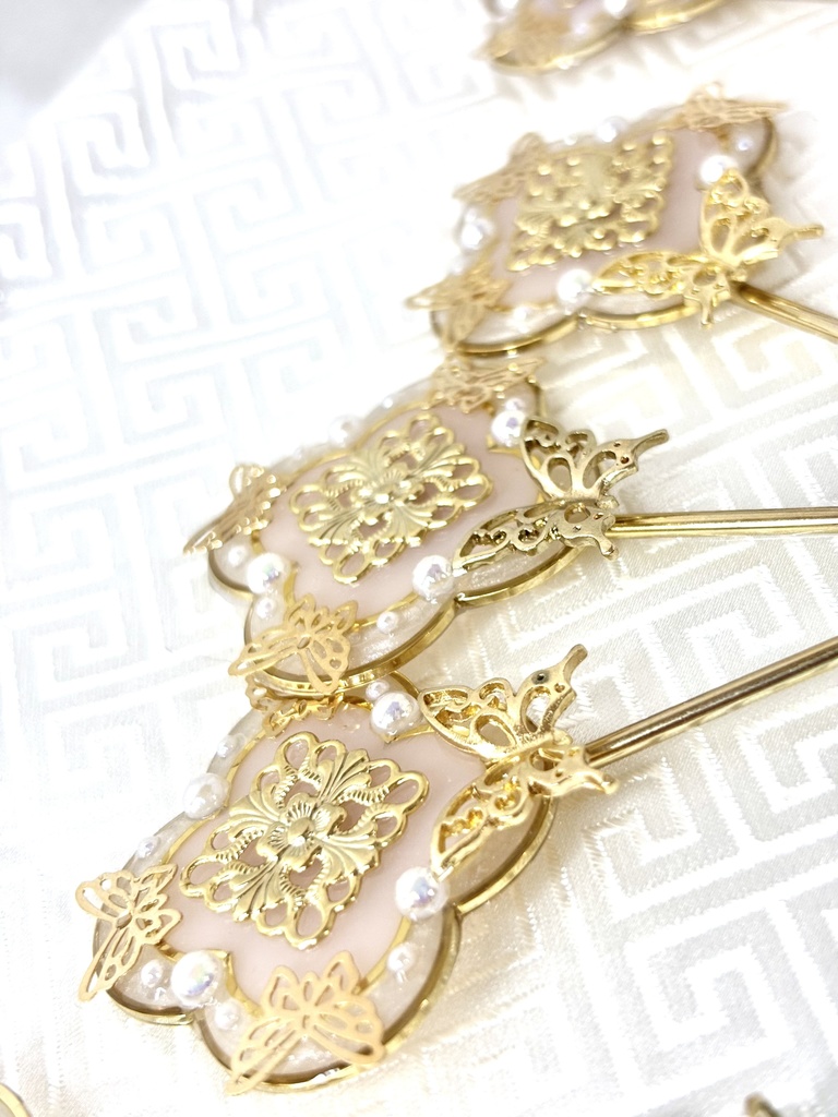 中華団扇(四葉・桃)