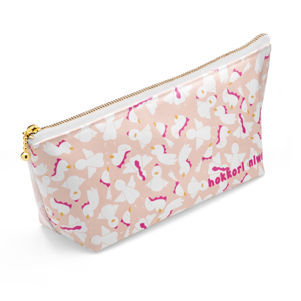にわとりポーチ(桜ピンク)