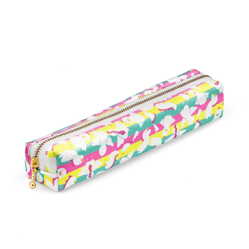 にわとりペンケース(ボーダー)