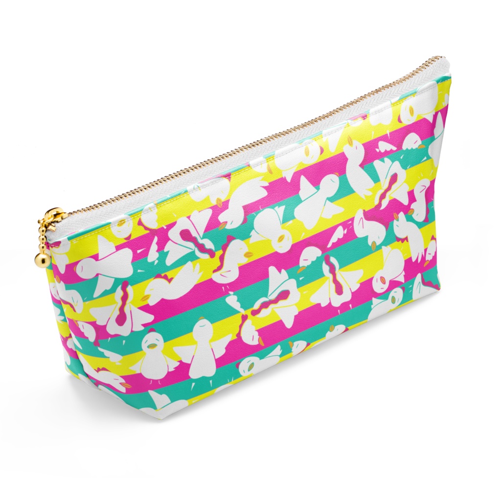 にわとりポーチ(ボーダー)