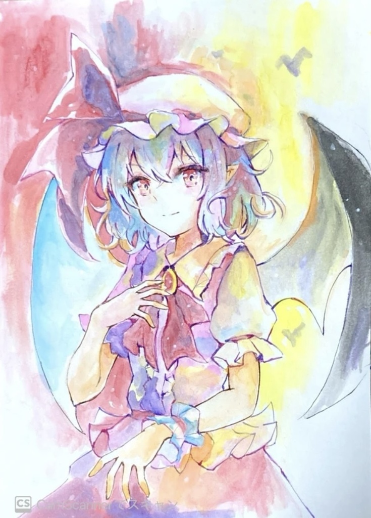 手描きミニイラスト　東方project レミリア・スカーレット