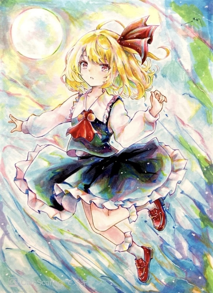 手描きイラスト　東方project ルーミア