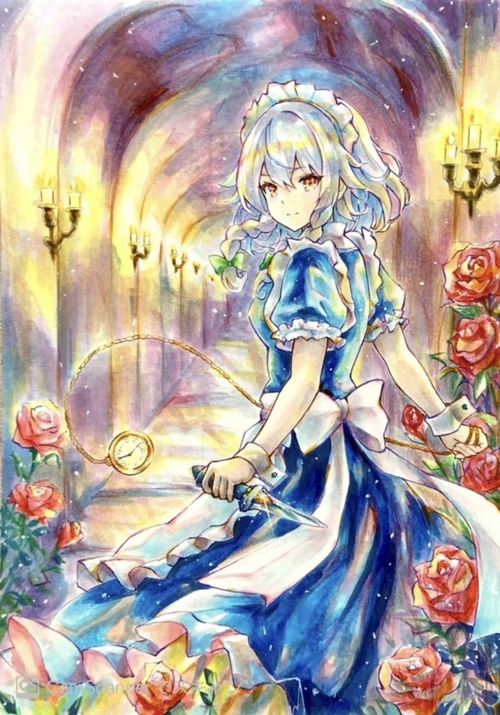 手描きイラスト　十六夜咲夜　東方project