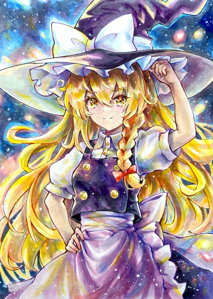 手描きイラスト　東方project 霧雨魔理沙　B6